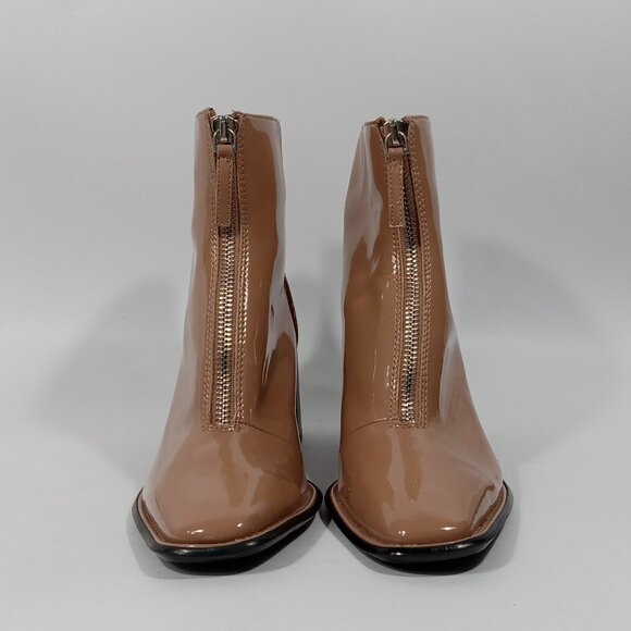 OPEN EDIT 'Chloe' Front Zip Carmel Color Tan Beige Boots Womens Size 7.5M - Picture 6 of 15